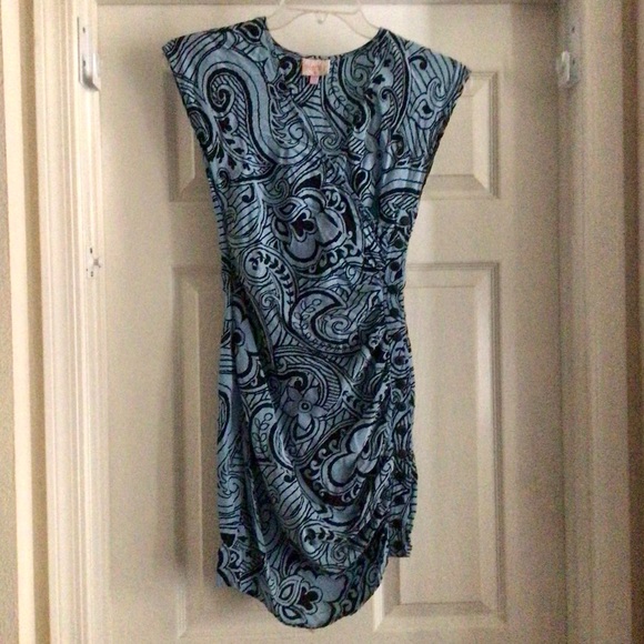🔥SALE🔥 ANTHROPOLOGIE BLUE SILK DRESS SIZE 0 - Picture 3 of 4